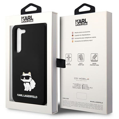Etui til Samsung Galaxy S24 S921, Karl Lagerfeld, Silicone Choupette NFT, Sort