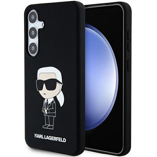 Etui til Samsung Galaxy S24 S921, Karl Lagerfeld, Silicone Ikonik NFT, Sort