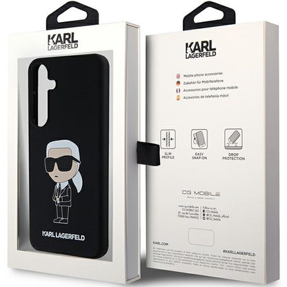 Etui til Samsung Galaxy S24 S921, Karl Lagerfeld, Silicone Ikonik NFT, Sort