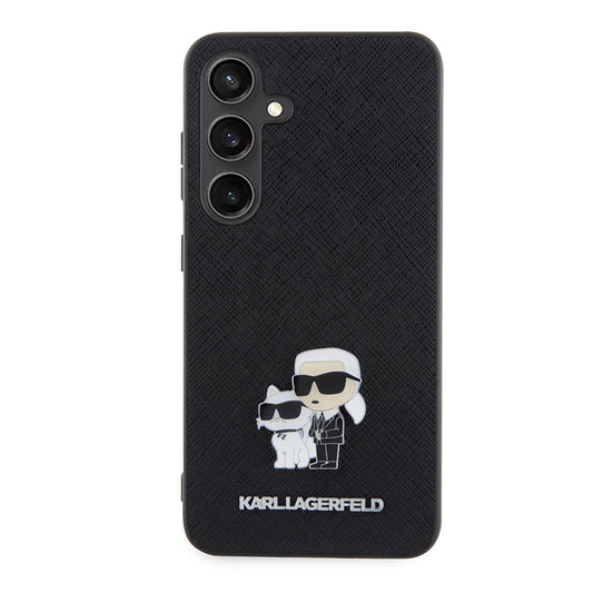Etui til Samsung Galaxy S24 S921, Karl Lagerfeld, Saffiano Karl & Choupette Metal, Sort