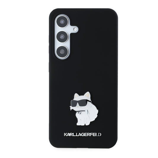 Etui til Samsung Galaxy S24 S921, Karl Lagerfeld, Silicone Choupette, Sort