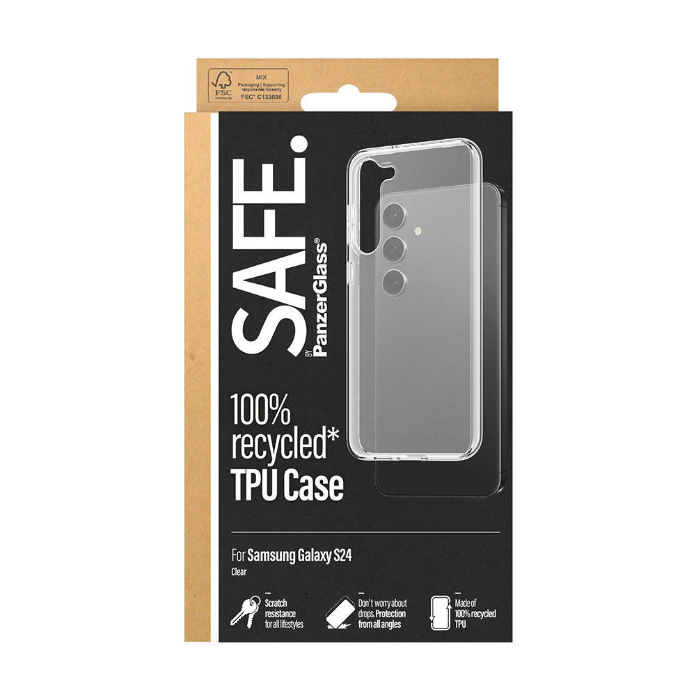 Etui til Samsung Galaxy S24 S921, PanzerGlass, Safe., Gennemsigtig