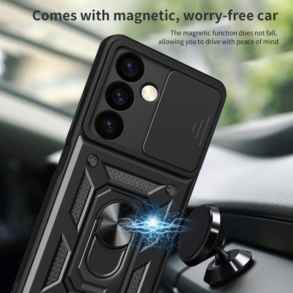 Cover til Samsung Galaxy S24 S921, Techsuit, CamShield, Sort
