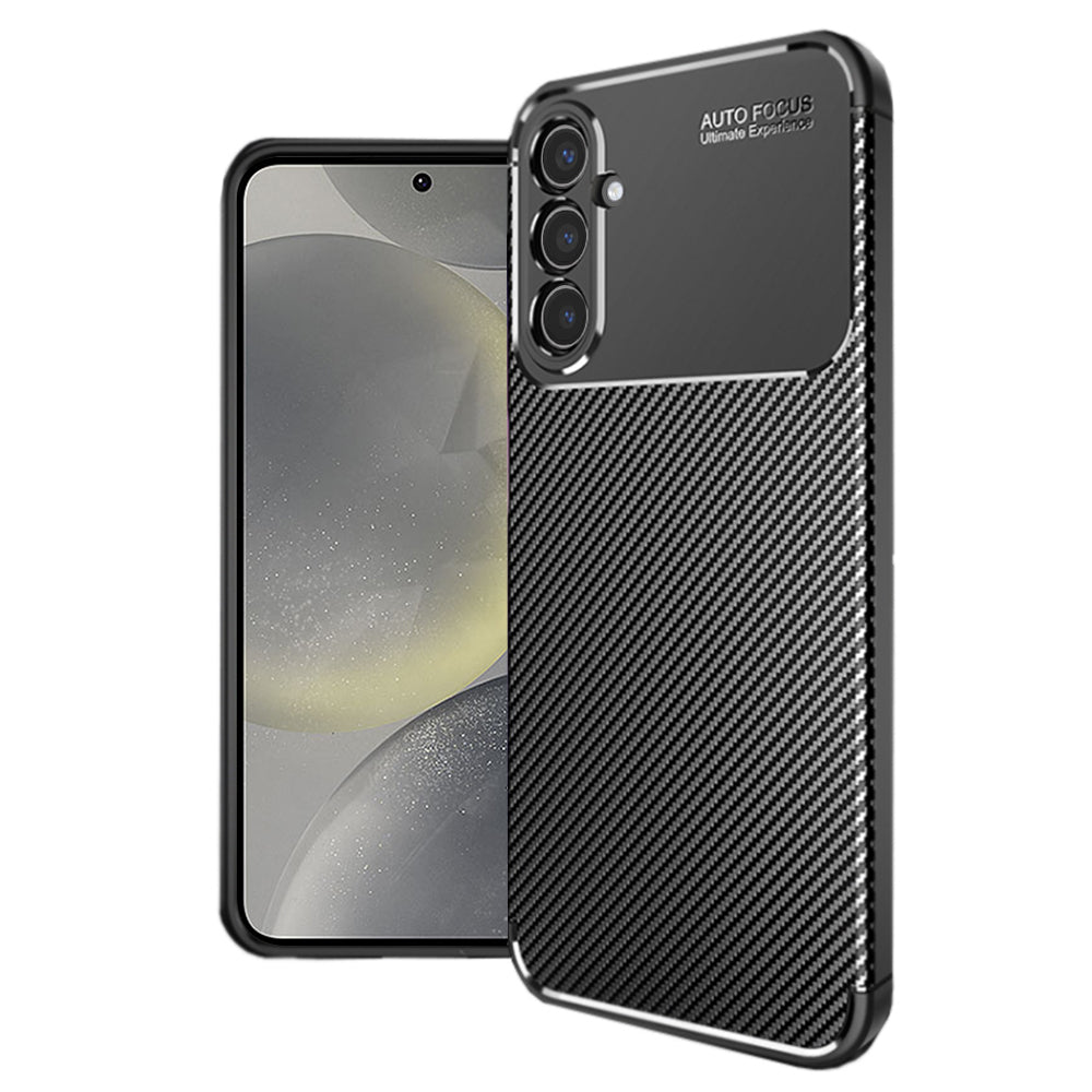 Cover til Samsung Galaxy S24 S921, Techsuit, CarbonFiber, Sort