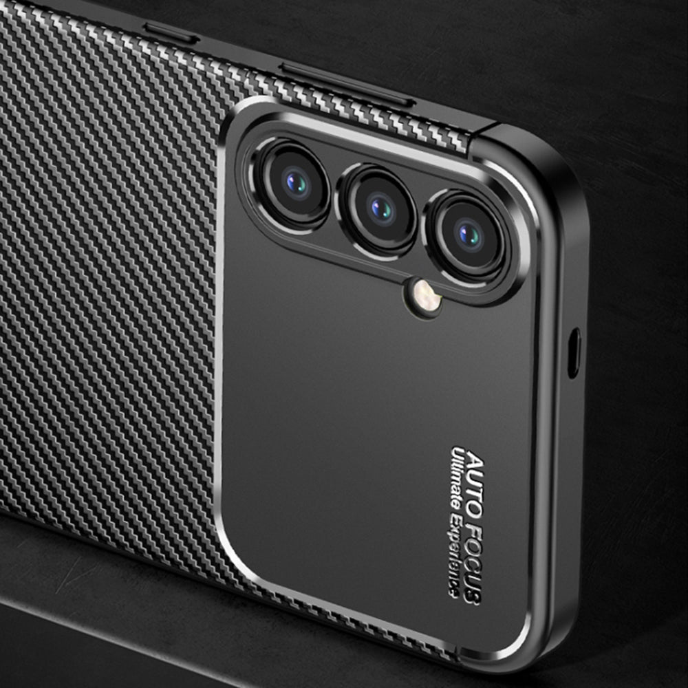 Cover til Samsung Galaxy S24 S921, Techsuit, CarbonFiber, Sort