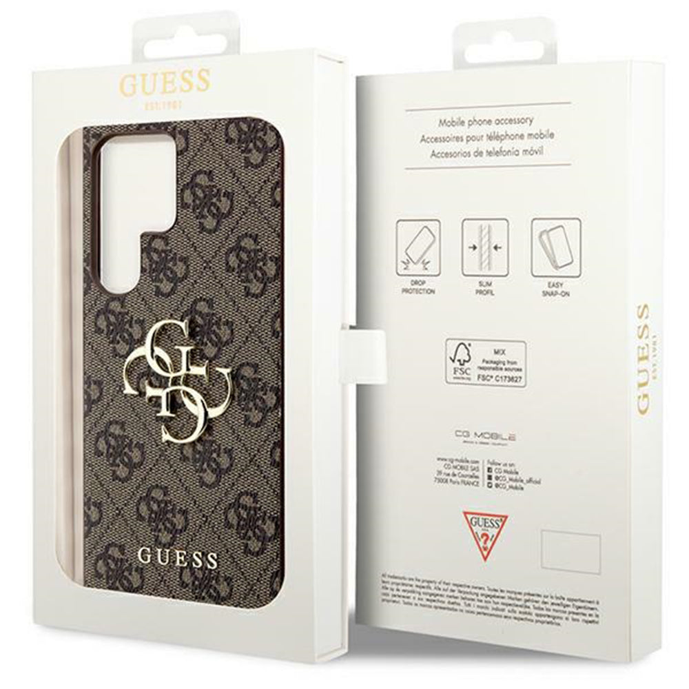 Etui til Samsung Galaxy S24 Ultra S928, Guess, 4G Big Logo, Brun