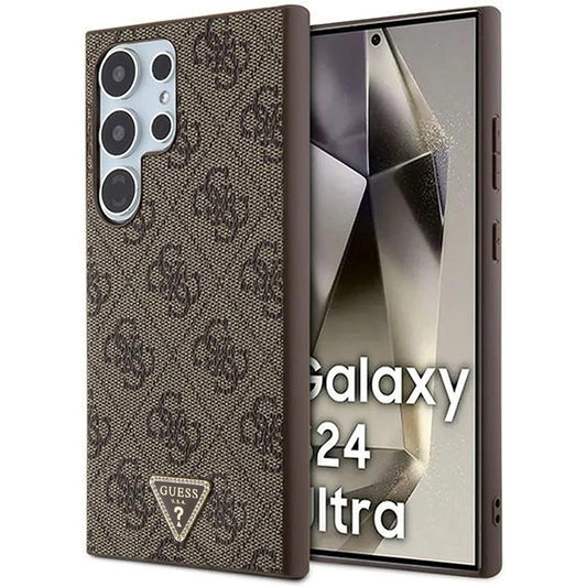 Etui til Samsung Galaxy S24 Ultra S928, Guess, 4G Triangle Strass, Brun
