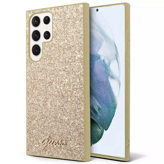 Etui til Samsung Galaxy S24 Ultra S928, Guess, Glitter Script, Guld