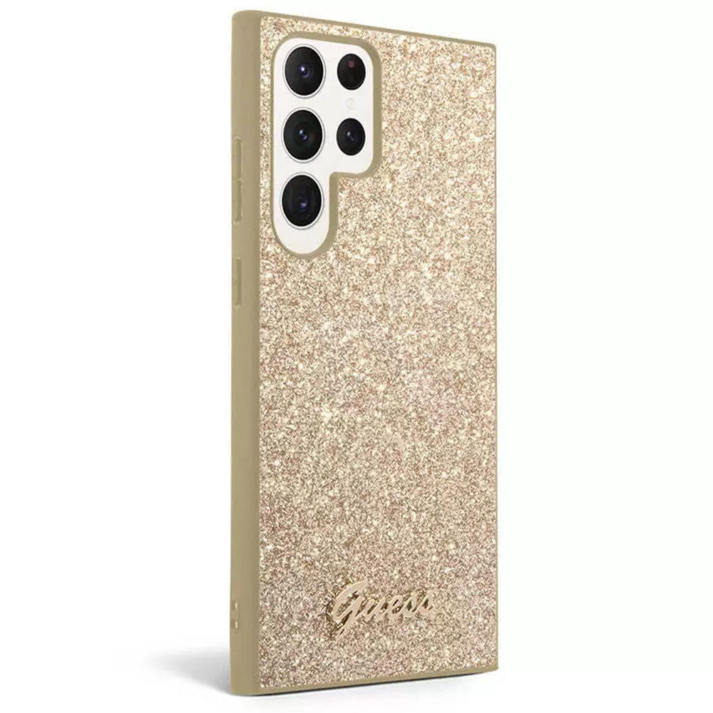 Etui til Samsung Galaxy S24 Ultra S928, Guess, Glitter Script, Guld