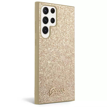 Etui til Samsung Galaxy S24 Ultra S928, Guess, Glitter Script, Guld