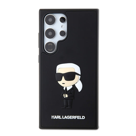 Etui til Samsung Galaxy S24 Ultra S928, Karl Lagerfeld, 3D Rubber Ikonik Karl, Sort