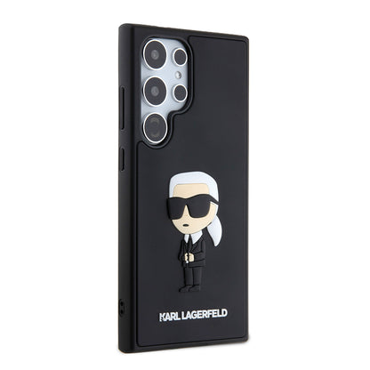 Case for Samsung Galaxy S24 Ultra S928, Karl Lagerfeld, 3D Rubber Ikonik Karl, Black