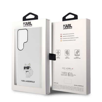 Etui til Samsung Galaxy S24 Ultra S928, Karl Lagerfeld, IML Luxury Choupette, Gennemsigtig