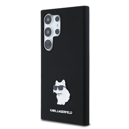 Etui til Samsung Galaxy S24 Ultra S928, Karl Lagerfeld, Silicone Choupette Metal, Sort