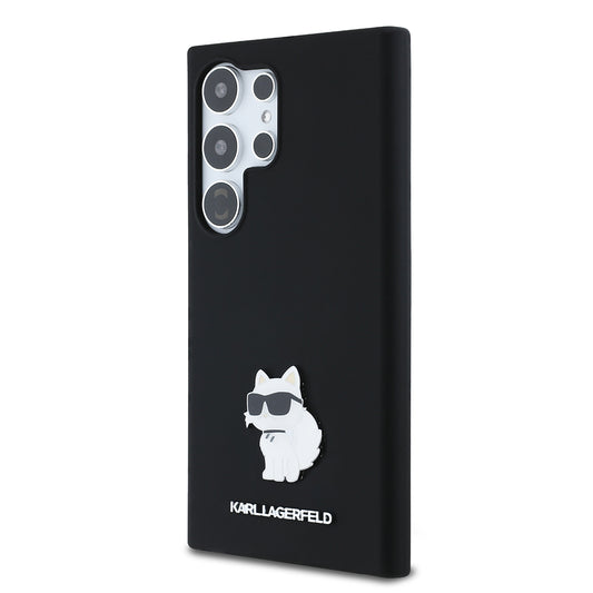 Etui til Samsung Galaxy S24 Ultra S928, Karl Lagerfeld, Silicone Choupette Metal, Sort