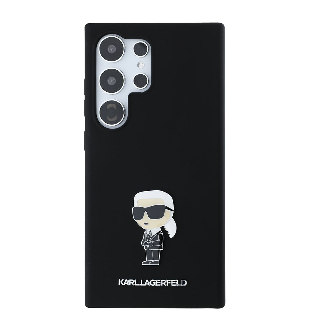 Cover til Samsung Galaxy S24 Ultra S928, Karl Lagerfeld, Silicone Ikonik Karl, Sort