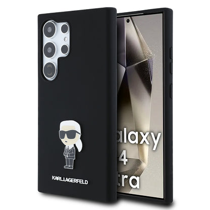 Cover til Samsung Galaxy S24 Ultra S928, Karl Lagerfeld, Silicone Ikonik Karl, Sort