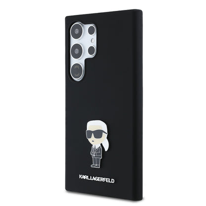 Cover til Samsung Galaxy S24 Ultra S928, Karl Lagerfeld, Silicone Ikonik Karl, Sort