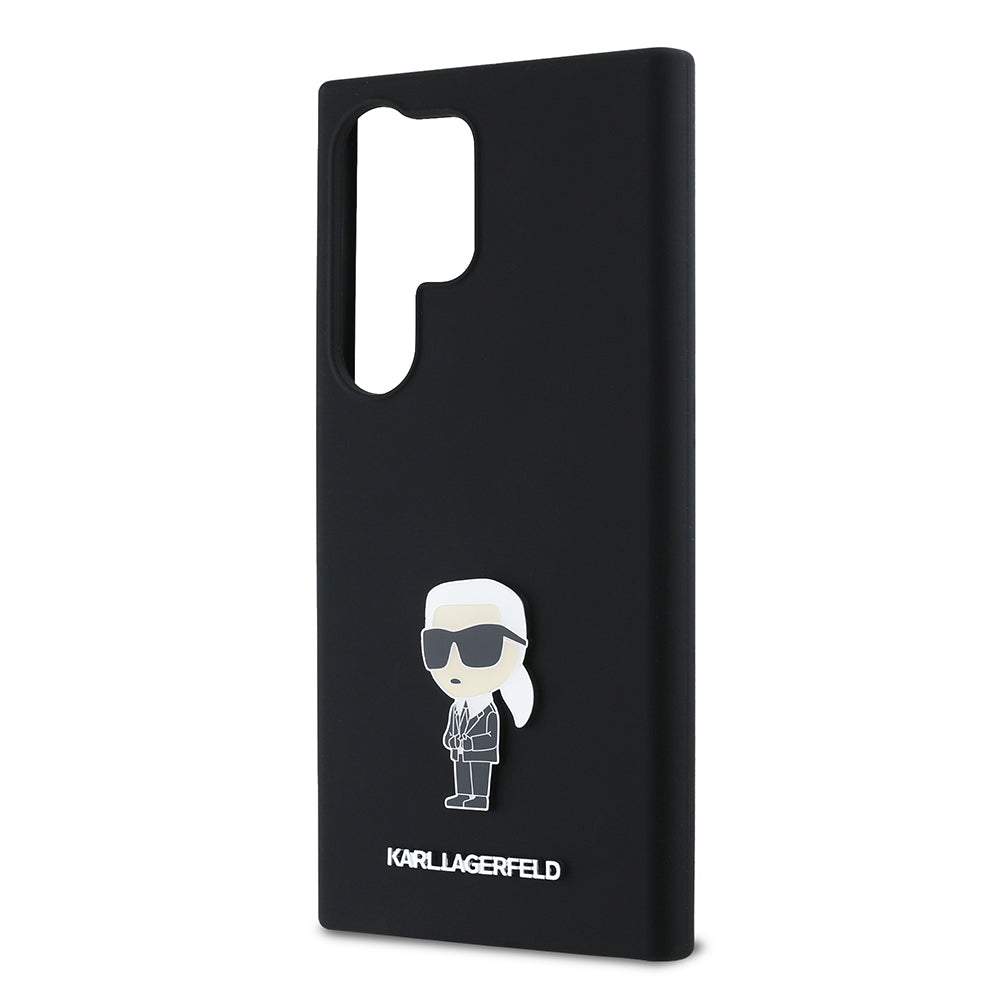 Cover til Samsung Galaxy S24 Ultra S928, Karl Lagerfeld, Silicone Ikonik Karl, Sort