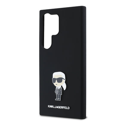 Cover til Samsung Galaxy S24 Ultra S928, Karl Lagerfeld, Silicone Ikonik Karl, Sort