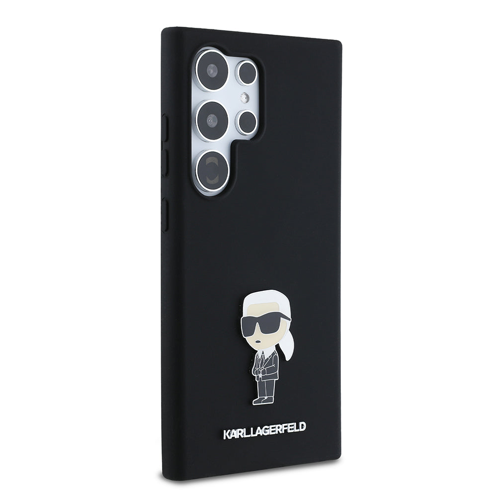 Cover til Samsung Galaxy S24 Ultra S928, Karl Lagerfeld, Silicone Ikonik Karl, Sort