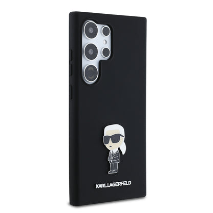 Cover til Samsung Galaxy S24 Ultra S928, Karl Lagerfeld, Silicone Ikonik Karl, Sort