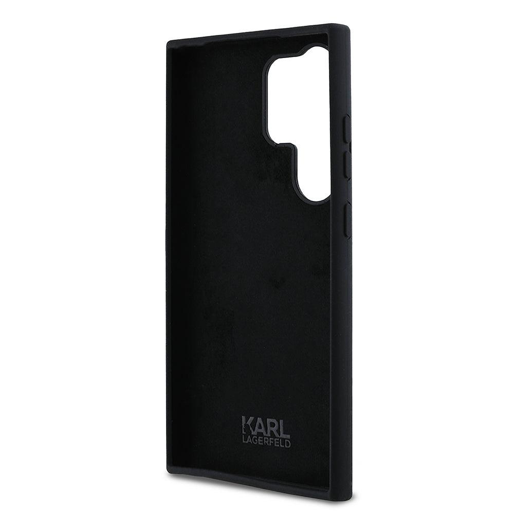 Cover til Samsung Galaxy S24 Ultra S928, Karl Lagerfeld, Silicone Ikonik Karl, Sort