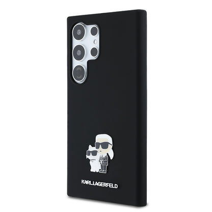 Etui til Samsung Galaxy S24 Ultra S928, Karl Lagerfeld, Silicone Karl & Choupette, Sort