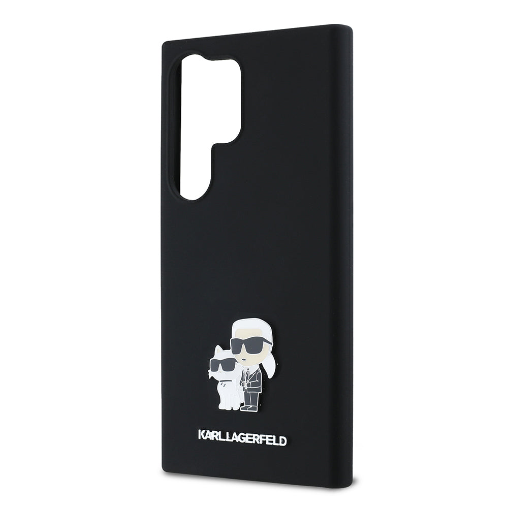 Etui til Samsung Galaxy S24 Ultra S928, Karl Lagerfeld, Silicone Karl & Choupette, Sort