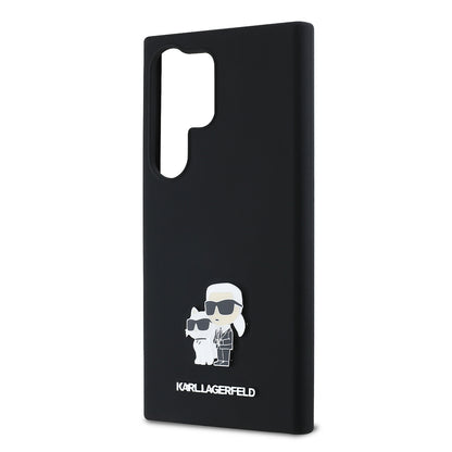 Etui til Samsung Galaxy S24 Ultra S928, Karl Lagerfeld, Silicone Karl & Choupette, Sort