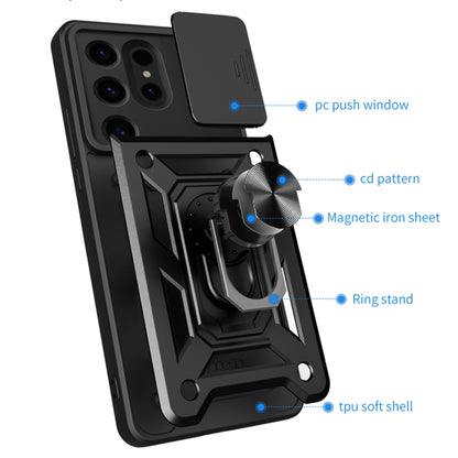 Cover til Samsung Galaxy S24 Ultra S928, Techsuit, CamShield, Sort