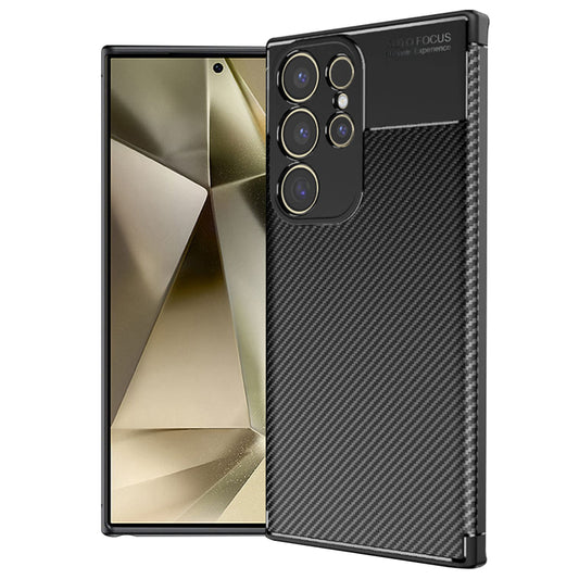 Cover til Samsung Galaxy S24 Ultra S928, Techsuit, CarbonFiber, Sort