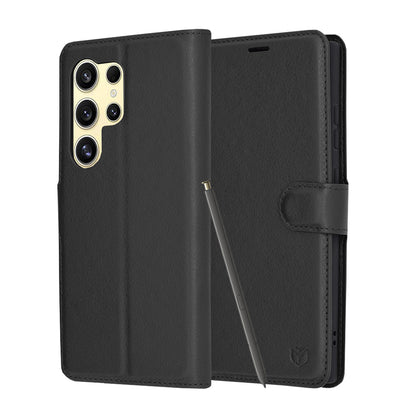 Cover til Samsung Galaxy S24 Ultra S928, Techsuit, Leather Folio, Sort