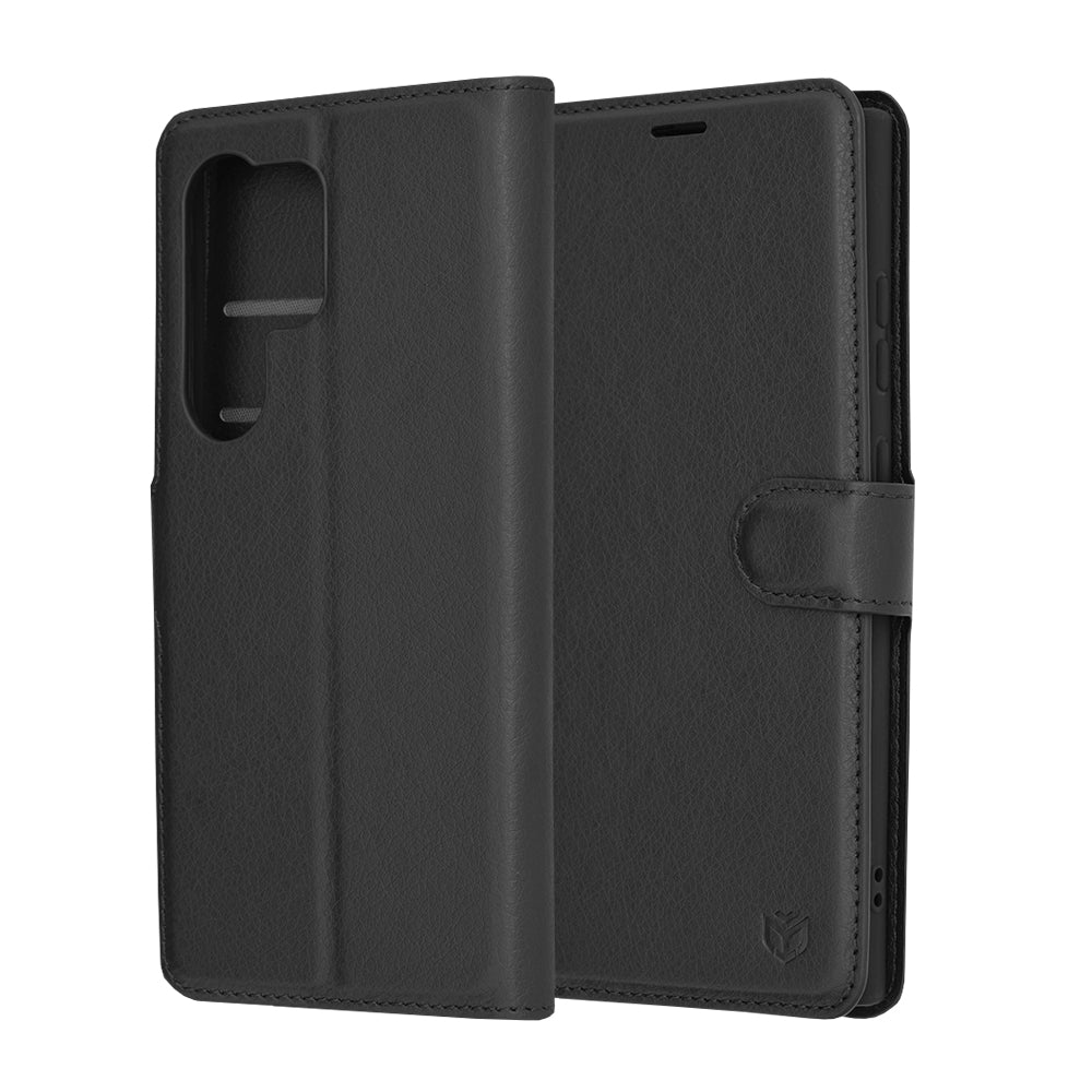 Cover til Samsung Galaxy S24 Ultra S928, Techsuit, Leather Folio, Sort
