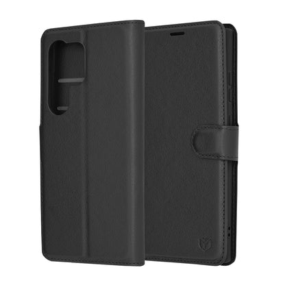 Cover til Samsung Galaxy S24 Ultra S928, Techsuit, Leather Folio, Sort