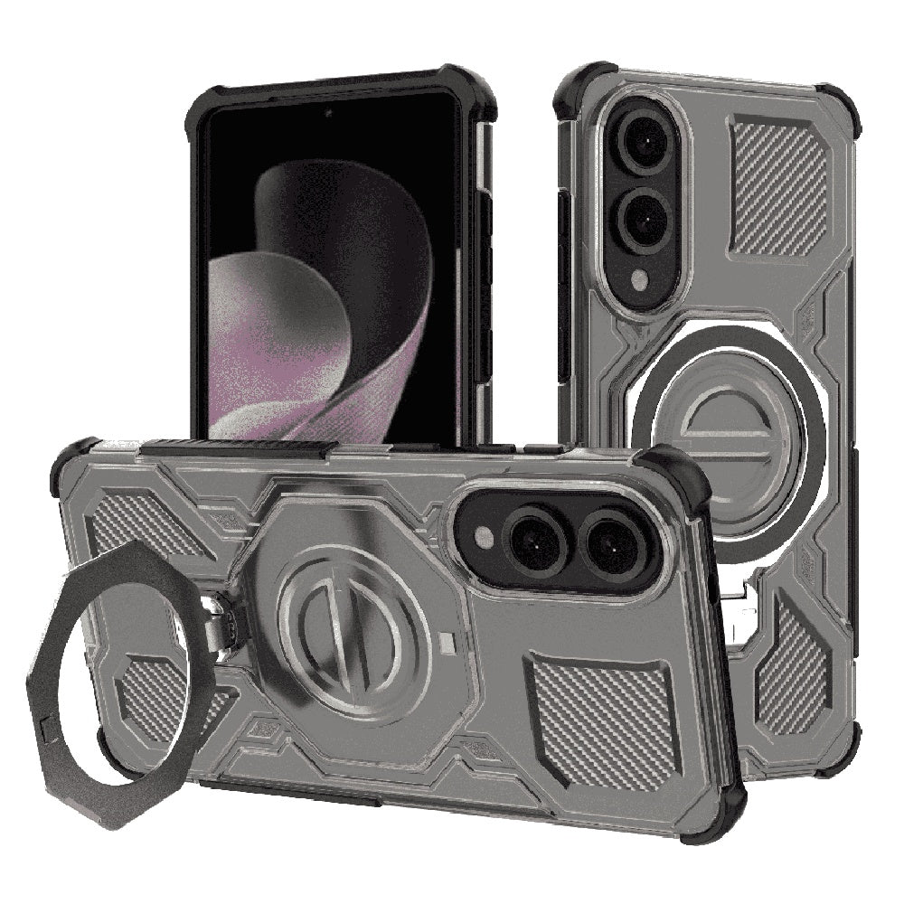Cover til Samsung Galaxy S25 Edge S937, Techsuit, Carbon Shield Pro, Røgfarvet