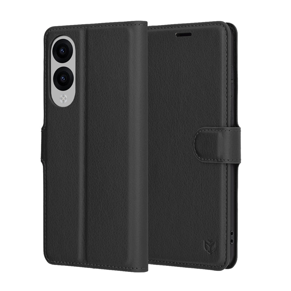 Cover til Samsung Galaxy S25 Edge S937, Techsuit, Leather Folio, Sort