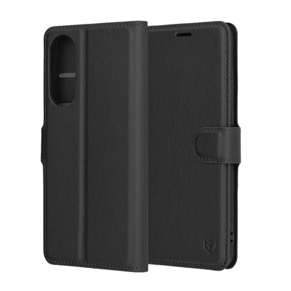 Cover til Samsung Galaxy S25 Edge S937, Techsuit, Leather Folio, Sort