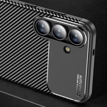 Cover til Samsung Galaxy S25 FE, Techsuit, CarbonFiber, Sort