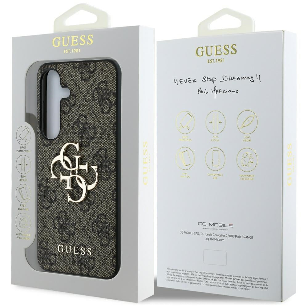 Etui til Samsung Galaxy S25+ S936, Guess, 4G Big Logo, Brun
