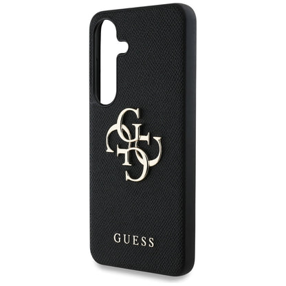 Etui til Samsung Galaxy S25+ S936, Guess, 4G Grained Big and Classic Logo, Sort