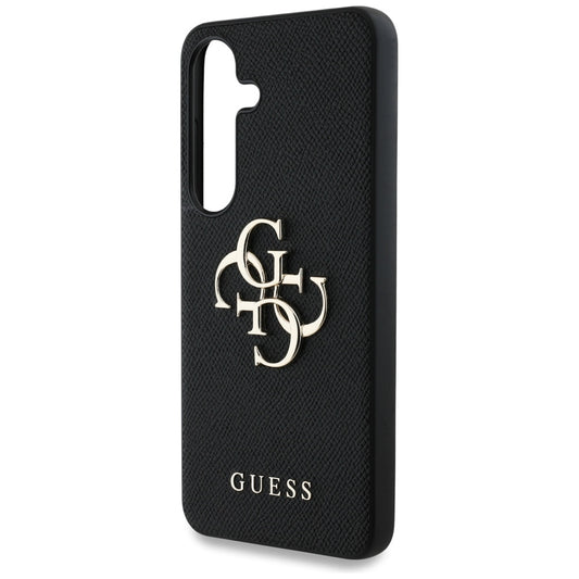 Etui til Samsung Galaxy S25+ S936, Guess, 4G Grained Big and Classic Logo, Sort