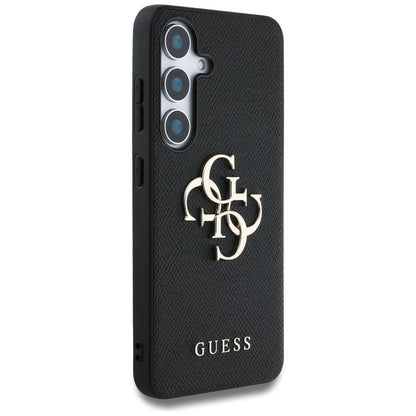 Etui til Samsung Galaxy S25+ S936, Guess, 4G Grained Big and Classic Logo, Sort