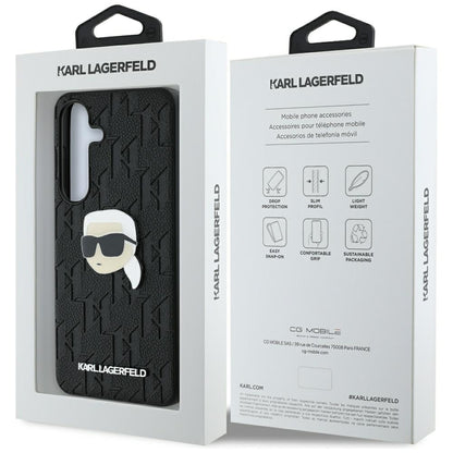 Etui til Samsung Galaxy S25+ S936, Karl Lagerfeld, Monogram Karl's Head, Sort