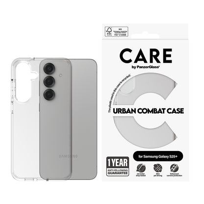 Etui til Samsung Galaxy S25+ S936, PanzerGlass, Care Urban Combat, Gennemsigtig