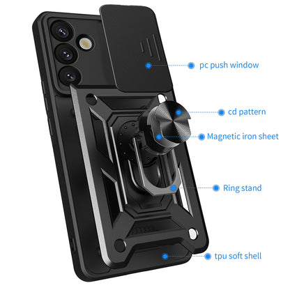 Cover til Samsung Galaxy S25+ S936, Techsuit, CamShield, Sort