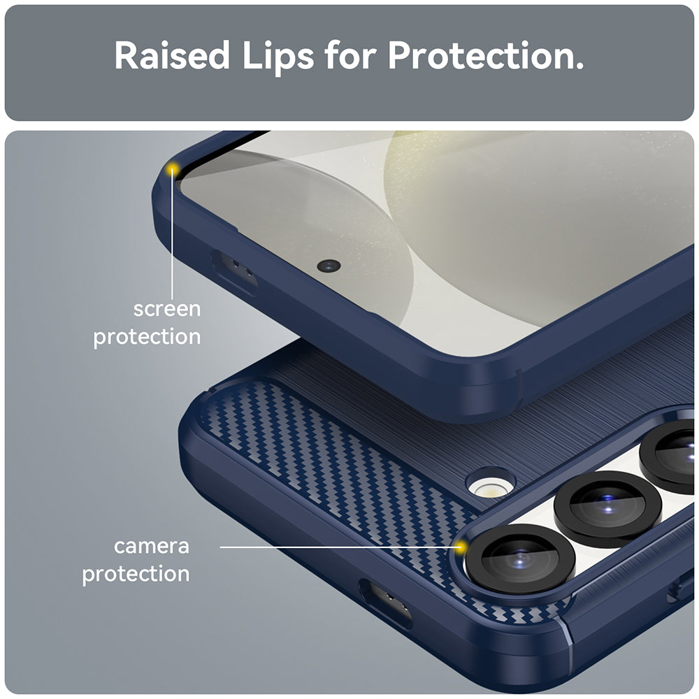 Cover til Samsung Galaxy S25+ S936, Techsuit, Carbon, Blå