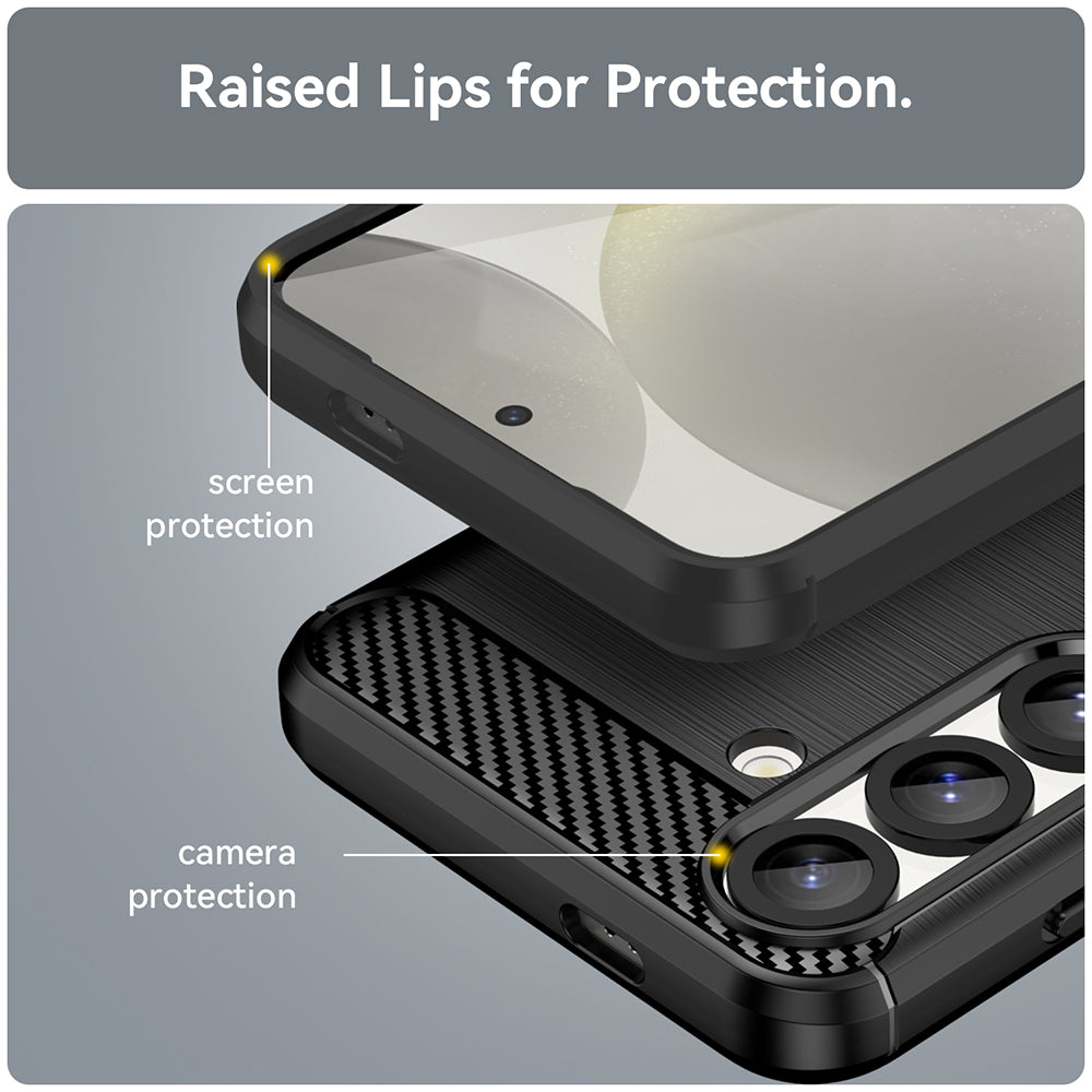 Cover til Samsung Galaxy S25+ S936, Techsuit, Carbon, Sort