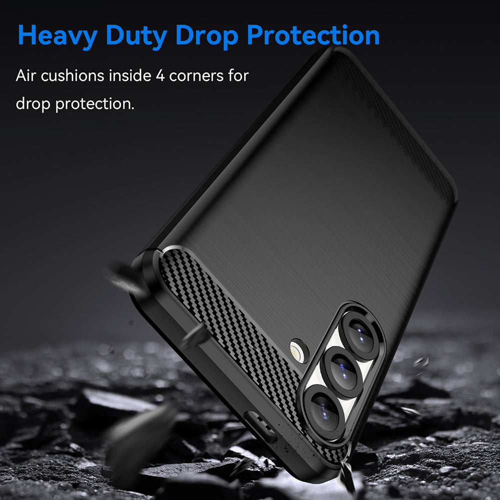 Cover til Samsung Galaxy S25+ S936, Techsuit, Carbon, Sort