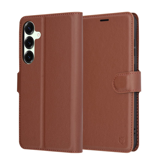 Cover til Samsung Galaxy S25+ S936, Techsuit, Leather Folio, Brun